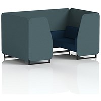 Brixworth 4 Seater Booth, Black Legs, X2 Fabric, Polygon Panels And Calculus Sofa
