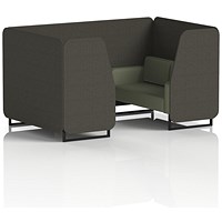 Brixworth 4 Seater Booth, Black Legs, Main Line Flax Fabric, Temple Panels And Monument Sofa