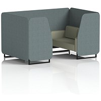 Brixworth 4 Seater Booth, Black Legs, Main Line Flax Fabric, Westminster Panels And Newbury Sofa