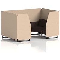 Brixworth 4 Seater Booth, Black Legs, Synergy Fabric, Affix Panels And Wed Sofa