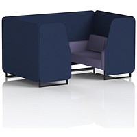Brixworth 4 Seater Booth, Black Legs, Synergy Fabric, Alike Panels And Order Sofa