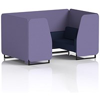 Brixworth 4 Seater Booth, Black Legs, Synergy Fabric, Order Panels And Alike Sofa