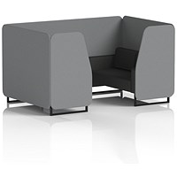Brixworth 4 Seater Booth, Black Legs, Synergy Fabric, Partner Panels And Mix Sofa