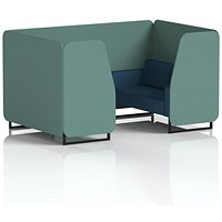 Brixworth 4 Seater Booth, Black Legs, Sumi Fabric, Handa Panels And Uto Sofa