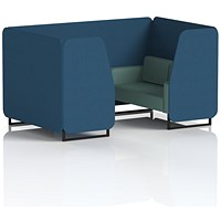 Brixworth 4 Seater Booth, Black Legs, Sumi Fabric, Uto Panels And Handa Sofa
