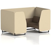 Brixworth 4 Seater Booth, Black Legs, Sumi Fabric, Zen Panels And Osaka Sofa