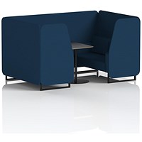 Brixworth 4 Seater Booth with Table, Black Legs, Black Table, X2 Fabric, Calculus Panels And Sofa