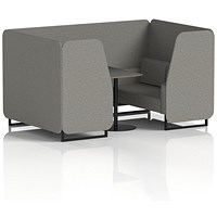 Brixworth 4 Seater Booth with Table, Black Legs, Black Table, X2 Fabric, Number Panels And Sofa