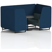 Brixworth 4 Seater Booth with Table, Black Legs, Black Table, X2 Fabric, Calculus Panels And Polygon Sofa