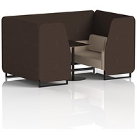 Brixworth 4 Seater Booth with Table, Black Legs, Black Table, Synergy Fabric, Wed Panels And Affix Sofa