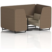 Brixworth 4 Seater Booth with Table, Black Legs, Black Table, Sumi Fabric, Osaka Panels And Zen Sofa