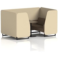 Brixworth 4 Seater Booth with Table, Black Legs, Black Table, Sumi Fabric, Zen Panels And Osaka Sofa