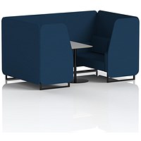 Brixworth 4 Seater Booth with Table, Black Legs, Grey/Black Table, X2 Fabric, Calculus Panels And Sofa