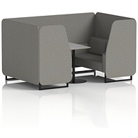Brixworth 4 Seater Booth with Table, Black Legs, Grey/Black Table, X2 Fabric, Number Panels And Sofa