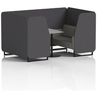 Brixworth 4 Seater Booth with Table, Black Legs, Grey/Black Table, X2 Fabric, Arithmetic Panels And Number Sofa