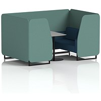 Brixworth 4 Seater Booth with Table, Black Legs, Grey/Black Table, Sumi Fabric, Handa Panels And Uto Sofa Brixworth 4 Seater Booth with Table, Black Legs, Grey/Black Table, Sumi Fabric, Handa Panels And Uto Sofa