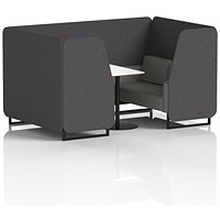 Brixworth 4 Seater Booth with Table, Black Legs, White/Black Table, X2 Fabric, Arithmetic Panels And Number Sofa
