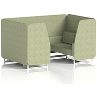 Brixworth 4 Seater Booth, White Legs, Rivet Fabric, Burnish Panels And Sofa