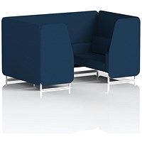 Brixworth 4 Seater Booth, White Legs, X2 Fabric, Calculus Panels And Sofa