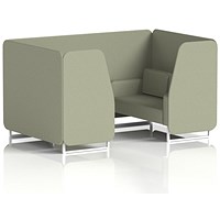 Brixworth 4 Seater Booth, White Legs, Main Line Flax Fabric, Newbury Panels And Sofa