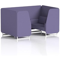 Brixworth 4 Seater Booth, White Legs, Synergy Fabric, Order Panels And Sofa