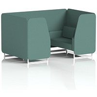 Brixworth 4 Seater Booth, White Legs, Sumi Fabric, Handa Panels And Sofa