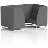 Brixworth 4 Seater Booth, White Legs, Sumi Fabric, Kobe Panels And Sofa
