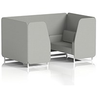 Brixworth 4 Seater Booth, White Legs, Sumi Fabric, Tokyo Panels And Sofa