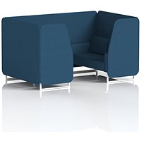 Brixworth 4 Seater Booth, White Legs, Sumi Fabric, Uto Panels And Sofa
