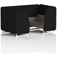 Brixworth 4 Seater Booth, White Legs, X2 Fabric, Diameter Panels And Theory Sofa