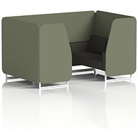 Brixworth 4 Seater Booth, White Legs, Main Line Flax Fabric, Monument Panels And Temple Sofa