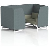 Brixworth 4 Seater Booth, White Legs, Main Line Flax Fabric, Westminster Panels And Newbury Sofa