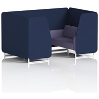 Brixworth 4 Seater Booth, White Legs, Synergy Fabric, Alike Panels And Order Sofa