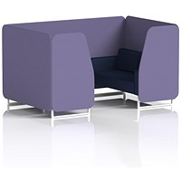 Brixworth 4 Seater Booth, White Legs, Synergy Fabric, Order Panels And Alike Sofa