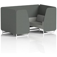 Brixworth 4 Seater Booth, White Legs, Sumi Fabric, Kobe Panels And Tokyo Sofa