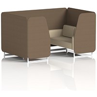 Brixworth 4 Seater Booth, White Legs, Sumi Fabric, Osaka Panels And Zen Sofa