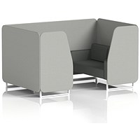 Brixworth 4 Seater Booth, White Legs, Sumi Fabric, Tokyo Panels And Kobe Sofa