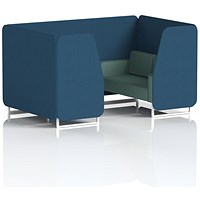 Brixworth 4 Seater Booth, White Legs, Sumi Fabric, Uto Panels And Handa Sofa