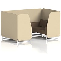Brixworth 4 Seater Booth, White Legs, Sumi Fabric, Zen Panels And Osaka Sofa