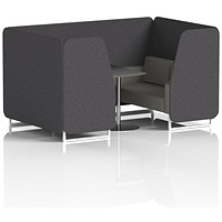 Brixworth 4 Seater Booth with Table, White Legs, Black/Silver Table, X2 Fabric, Arithmetic Panels And Number Sofa