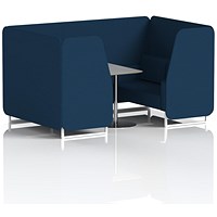Brixworth 4 Seater Booth with Table, White Legs, Grey/Silver Table, X2 Fabric, Calculus Panels And Sofa