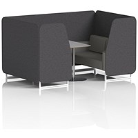 Brixworth 4 Seater Booth with Table, White Legs, Grey/Silver Table, X2 Fabric, Arithmetic Panels And Number Sofa