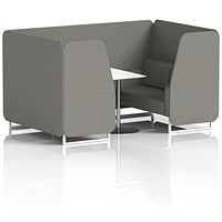Brixworth 4 Seater Booth with Table, White Legs, White/Silver Table, X2 Fabric, Number Panels And Sofa