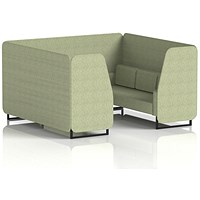 Brixworth 6 Seater Booth, Black Legs, Rivet Fabric, Burnish Panels And Sofa