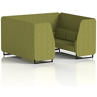 Brixworth 6 Seater Booth, Black Legs, Rivet Fabric, Olive Panels And Sofa