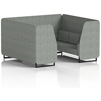 Brixworth 6 Seater Booth, Black Legs, Rivet Fabric, Prime Panels And Sofa