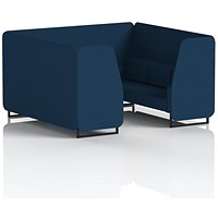 Brixworth 6 Seater Booth, Black Legs, X2 Fabric, Calculus Panels And Sofa