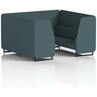 Brixworth 6 Seater Booth, Black Legs, X2 Fabric, Polygon Panels And Sofa
