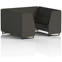 Brixworth 6 Seater Booth, Black Legs, Main Line Flax Fabric, Temple Panels And Sofa