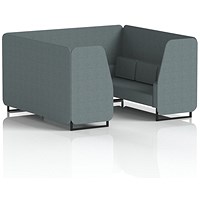 Brixworth 6 Seater Booth, Black Legs, Main Line Flax Fabric, Westminster Panels And Sofa
